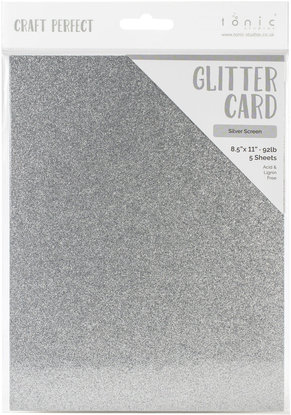 Craft Perfect 8.5x11 Glitter Cardstock, 5 Pack