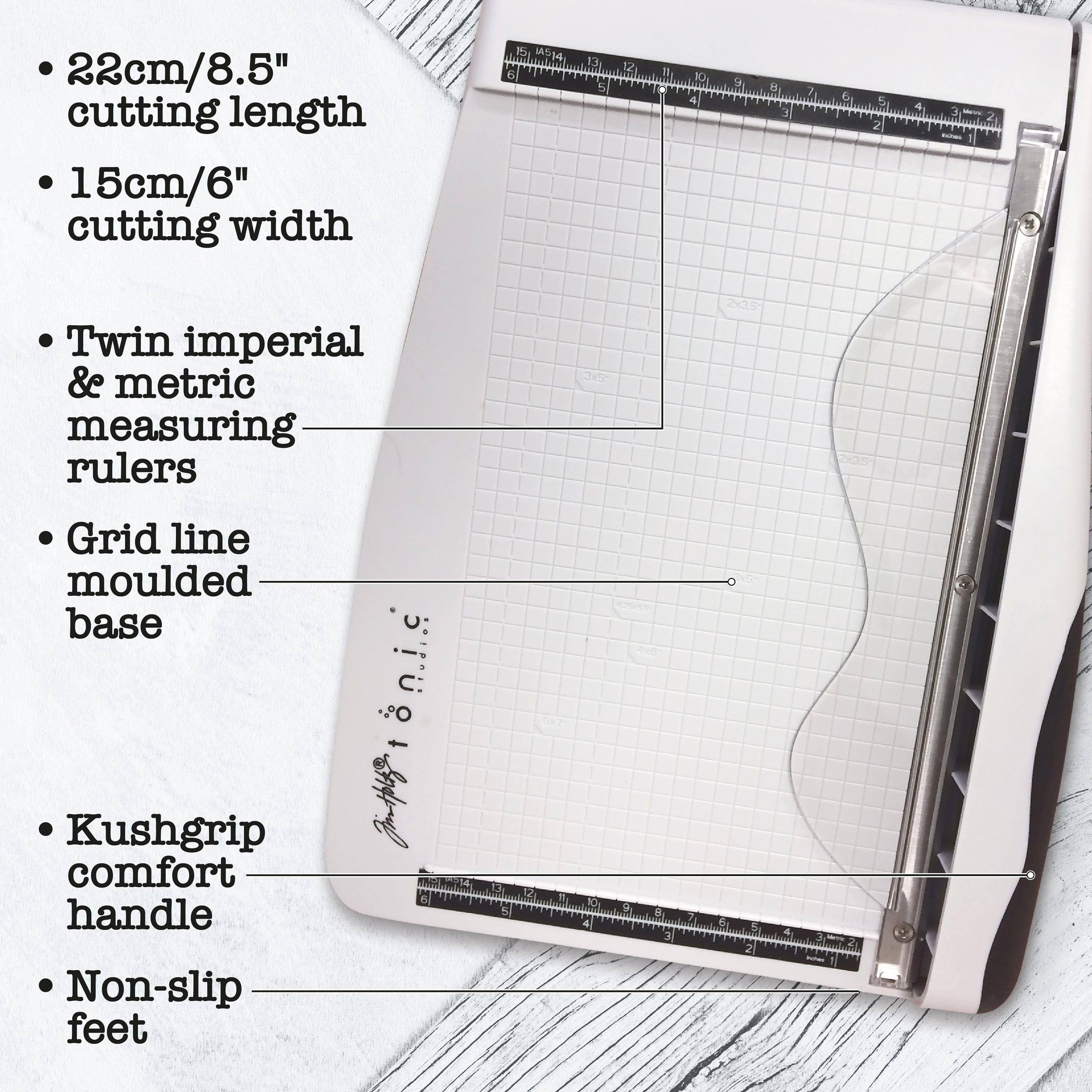 Tim Holtz Paper Cutter Deckle Edge Tool - Guillotine Paper Trimmer for  Distressing Cardstock and Craft Paper - 8.5 Inch Cutting Length with Ruler  and