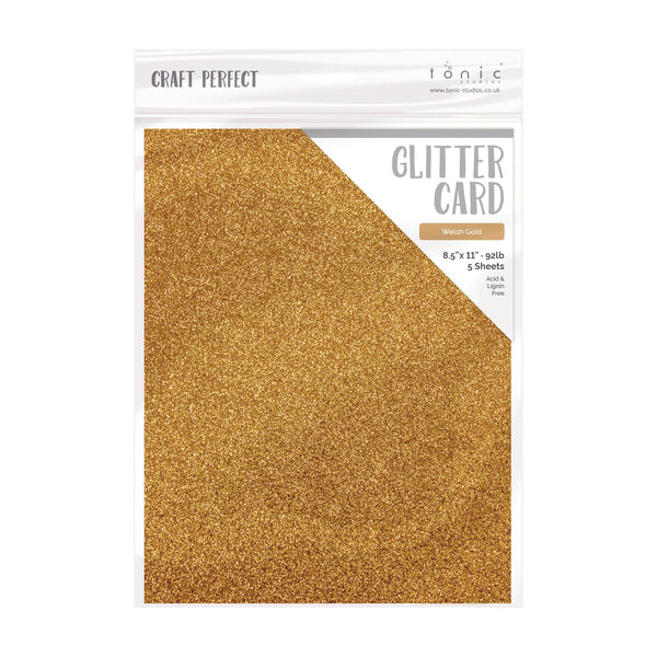 Craft Perfect 8.5x11 Glitter Cardstock, 5 Pack