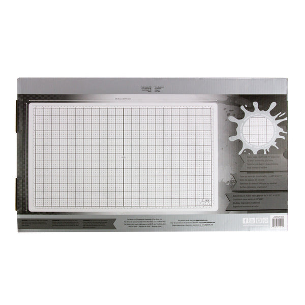 Tim Holtz 23" x 14" Glass Studio Media Mat, White