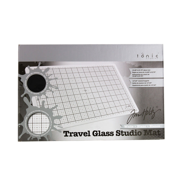 Tim Holtz 15.75" x 10.25" Travel Glass Media Mat, White