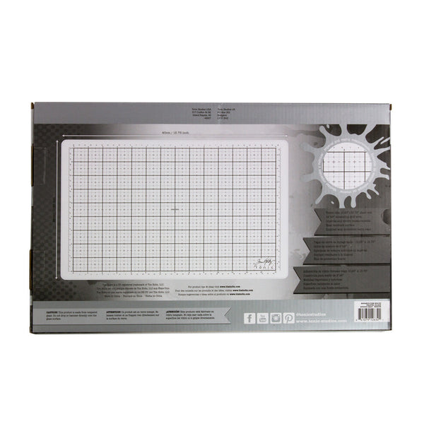 Tim Holtz 15.75" x 10.25" Travel Glass Media Mat, White