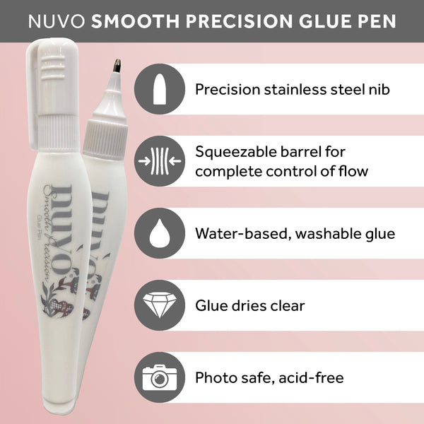 Medium Flat Tip, Large Flat Tip, or Smooth Precision Nuvo Glue Pens