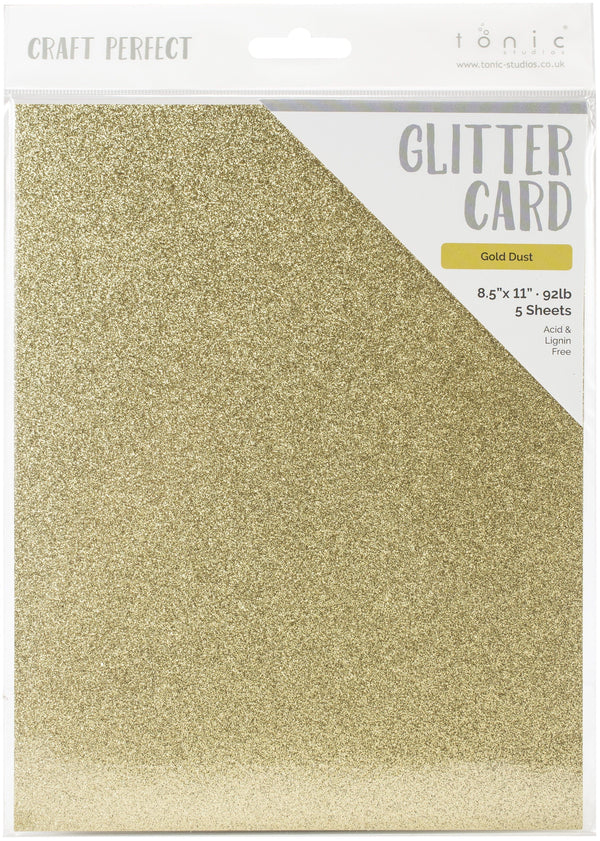 Craft Perfect 8.5x11 Glitter Cardstock, 5 Pack