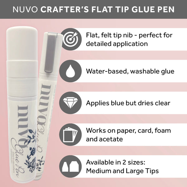 Medium Flat Tip, Large Flat Tip, or Smooth Precision Nuvo Glue Pens