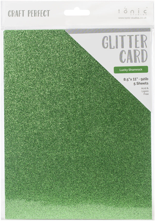 Craft Perfect 8.5x11 Glitter Cardstock, 5 Pack