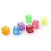 8mm Transparent Glitter Multicolor Square - 160 pcs