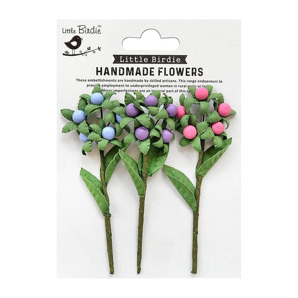 Handmade Paper Berry Branch Picks from Little Birdie