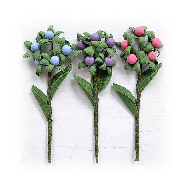 Handmade Paper Berry Branch Picks from Little Birdie