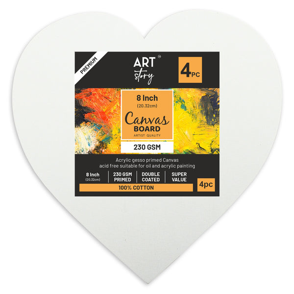 Canvas Board 4 packs, Heart