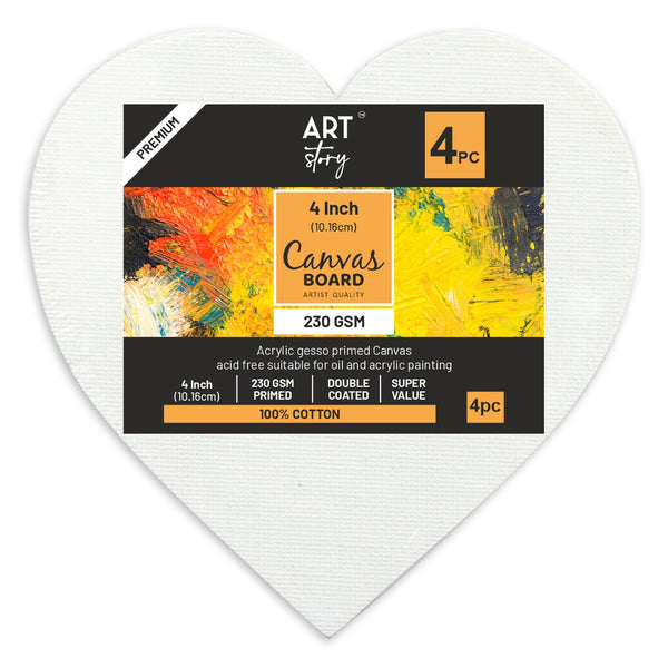 Canvas Board 4 packs, Heart