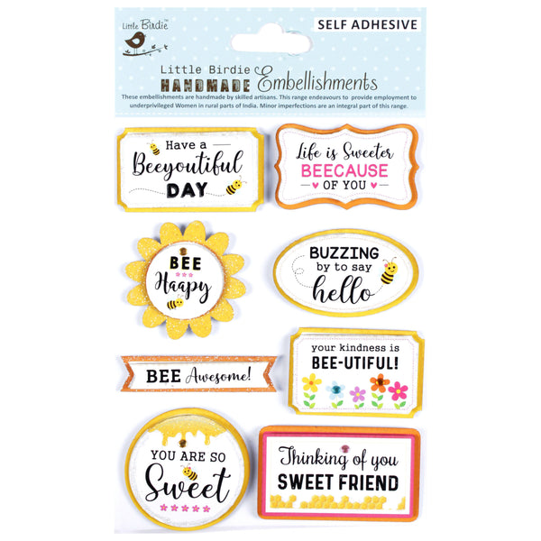 Bee Themed Embellishment Stickers from Little Birdie