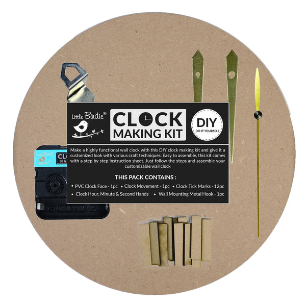 Little Birdie DIY 10" Clock Making Kit - MDF or PVC