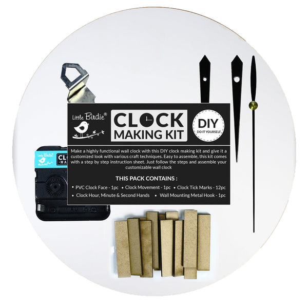 Little Birdie DIY 10" Clock Making Kit - MDF or PVC