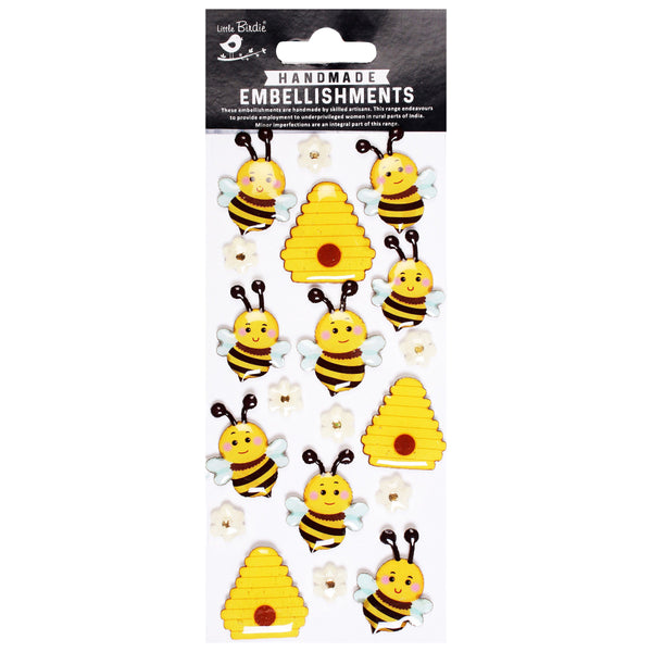 Bee Themed Embellishment Stickers from Little Birdie