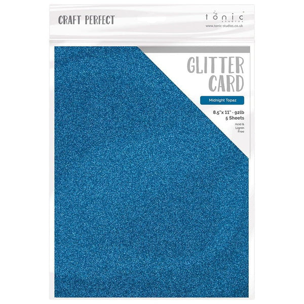 Craft Perfect 8.5x11 Glitter Cardstock, 5 Pack