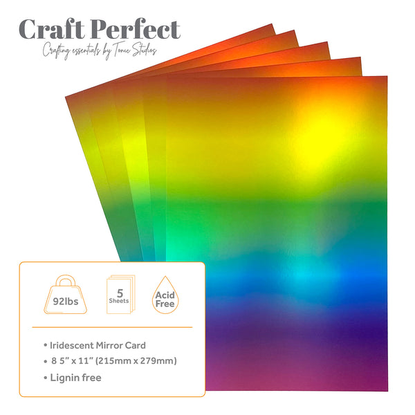 Craft Perfect 8.5x11 Iridescent Mirror Cardstock Pack