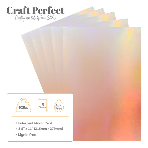 Craft Perfect 8.5x11 Iridescent Mirror Cardstock Pack