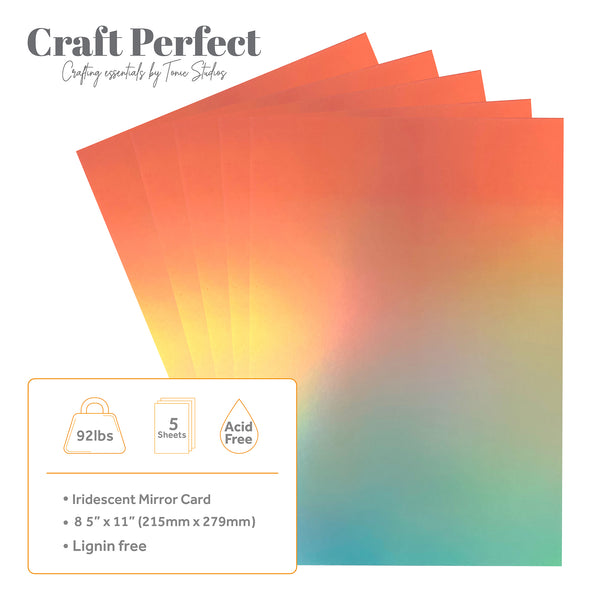 Craft Perfect 8.5x11 Iridescent Mirror Cardstock Pack