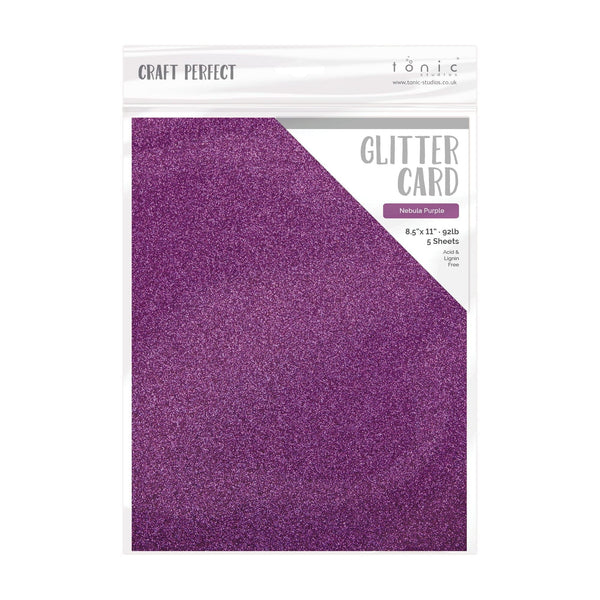 Craft Perfect 8.5x11 Glitter Cardstock, 5 Pack