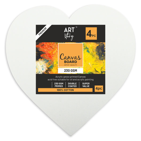 Canvas Board 4 packs, Heart