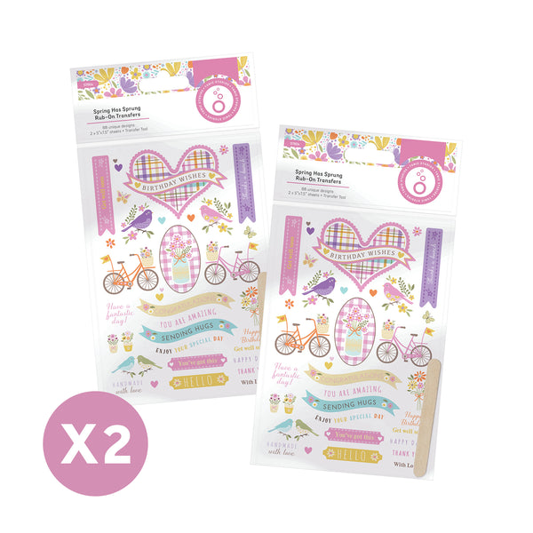 Spring Has Sprung Rub-On Transfers 2 Pack