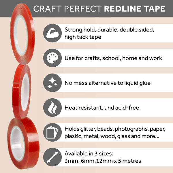 Permanent, Double Sided Redline Tape from Craft Perfect