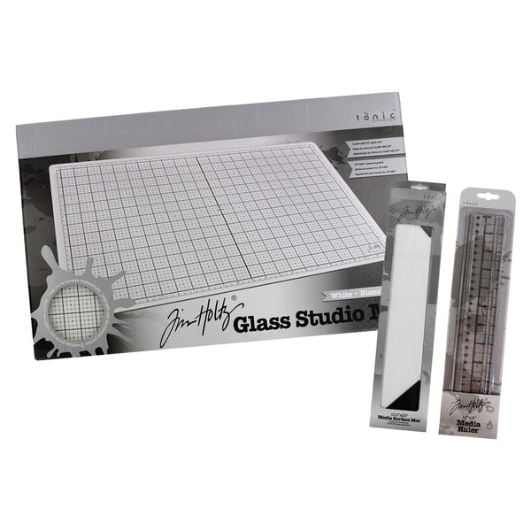 Tim Holtz Studio Glass Media Mat Bundle - with FREE Surface Mat