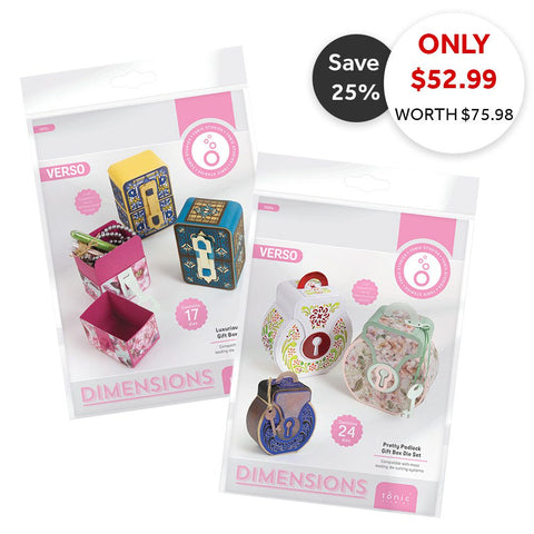 Latch & Pretty Padlock Gift Box Die Set Bundle - DB131