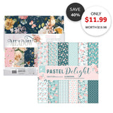 Load image into Gallery viewer, Patterned 12x12 Paper Bundle - Frosted Rose &amp; Pastel Delights