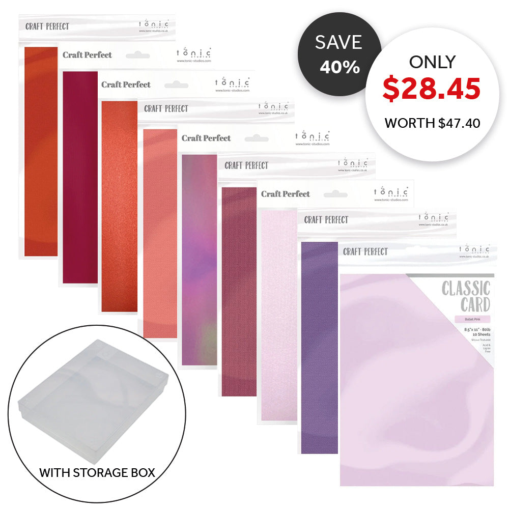 Craft Perfect Mixed Cardstock Bundle - Red, Pinks & Purples