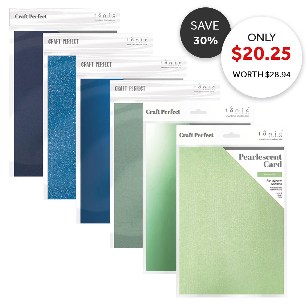 Cafe Creations Mixed Cardstock Bundle - Blues & Greens Palette