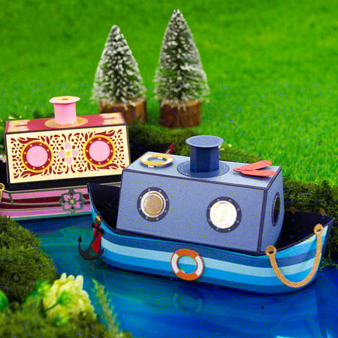 Charming Canal Boat Gift Box Showcase Die Set