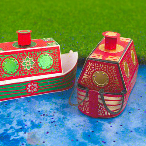 Charming Canal Boat Gift Box Showcase Die Set