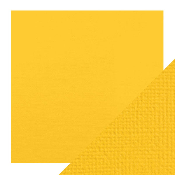 Craft Perfect New Classic Card Craft Perfect - Classic Card - Marigold Yellow - Weave Textured - 12" x 12" (5/Pk) - 9149e