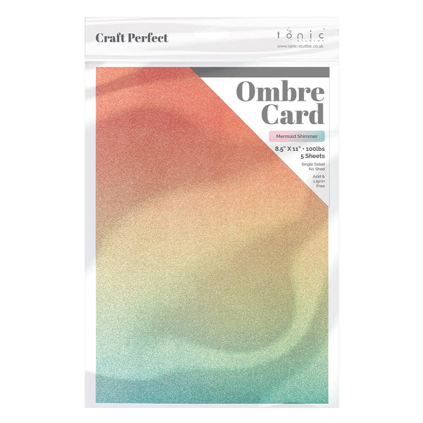 Craft Perfect Ombre Card Craft Perfect - Ombre Card - Mermaid Shimmer - A4 (5/PK) - 8894E