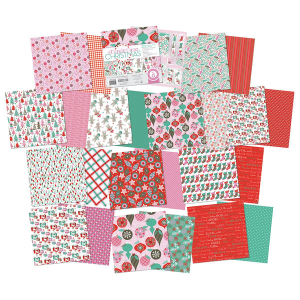 Craft Perfect Printed Papers A Candy Cane Christmas - 8x8 Art Pad - 5534e