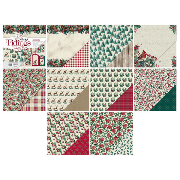 Craft Perfect Printed Papers Timeless Tidings 12x12 Art Pad - 5525e