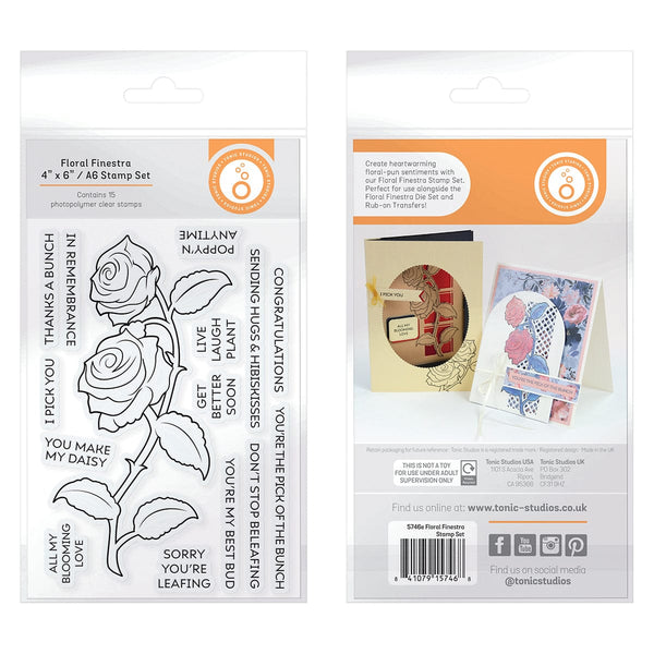 Tonic Studios bundle Floral Finestra 4"x6"/A6 Stamp Set - 5746e