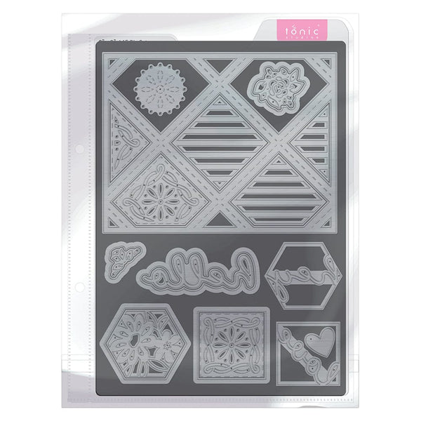 Tonic Studios bundle Hexagon & Diamond - Stamp & Die Set -BFM02