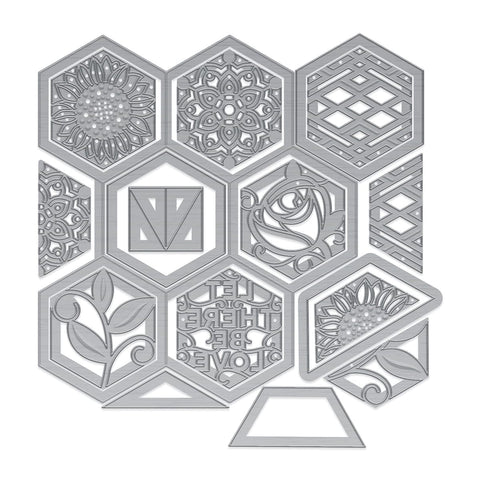 Tonic Studios bundle Marvellous Mosaic Hexagons Die Set - 5498e