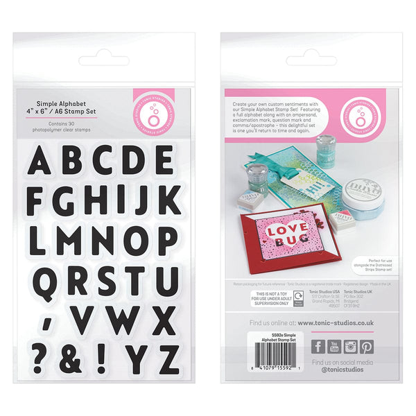 Tonic Studios bundle Simple Alphabet 4"x6"/A6 Stamp Set - 5592e