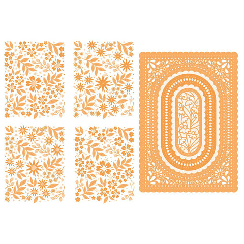 Tonic Studios Designers Choice Fancy Floral Layering Die & Stencil Set - 5450e