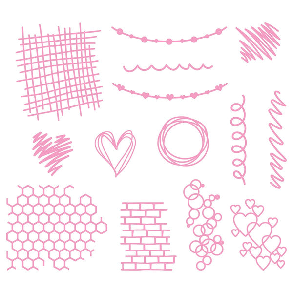 Tonic Studios Die Cutting Scribbles and Textures Die Set -5591e