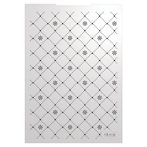 Tonic Studios Embossing Folder Cherished Moments - Dotted Floral Lattice 3D Embossing Folder - 5852e