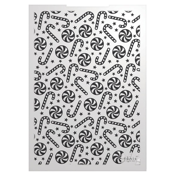 Tonic Studios Essentials A Candy Cane Christmas Sweet Festivities 3d Embossing Folder - 5536e