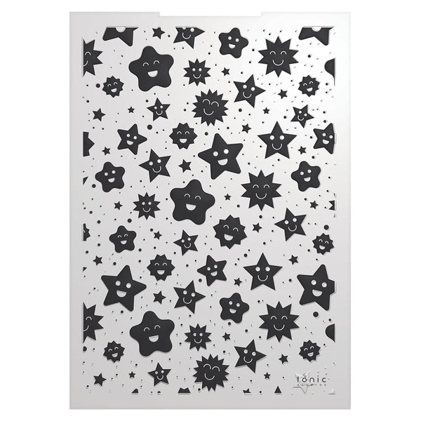 Tonic Studios Essentials A Very Festive Fayre Cutesy Stars 3D Embossing Folder - 5556e