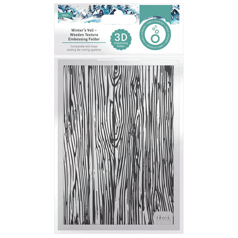 Tonic Studios Essentials Winter’s Veil Wooden Texture 3d Embossing Folder - 5567e