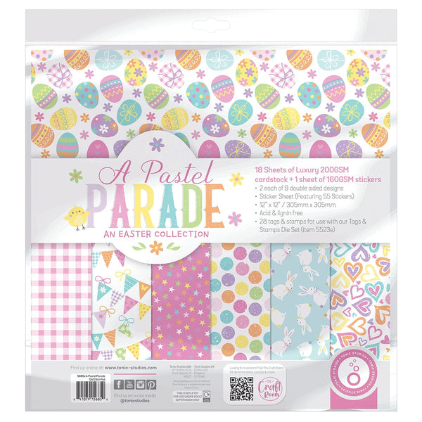 Tonic Studios Printed Papers A Pastel Parade 12" x 12" Patterned Paper Pad - 5685e