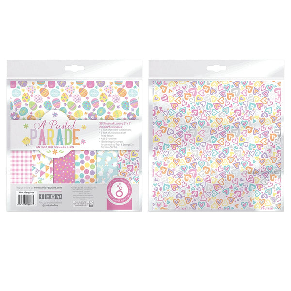 Tonic Studios Printed Papers A Pastel Parade 8" x 8" Patterned Paper Pad - 5684e